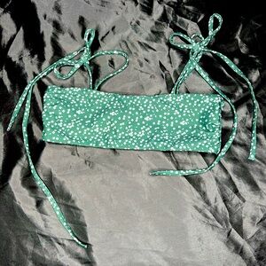 Green and White Floral Bikini